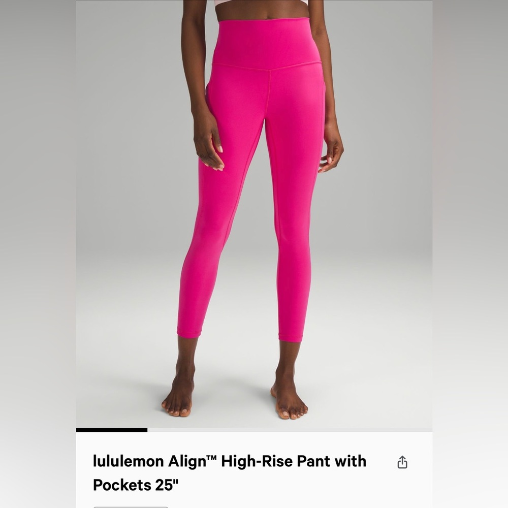 High rise pocketed align legging, sonic pink